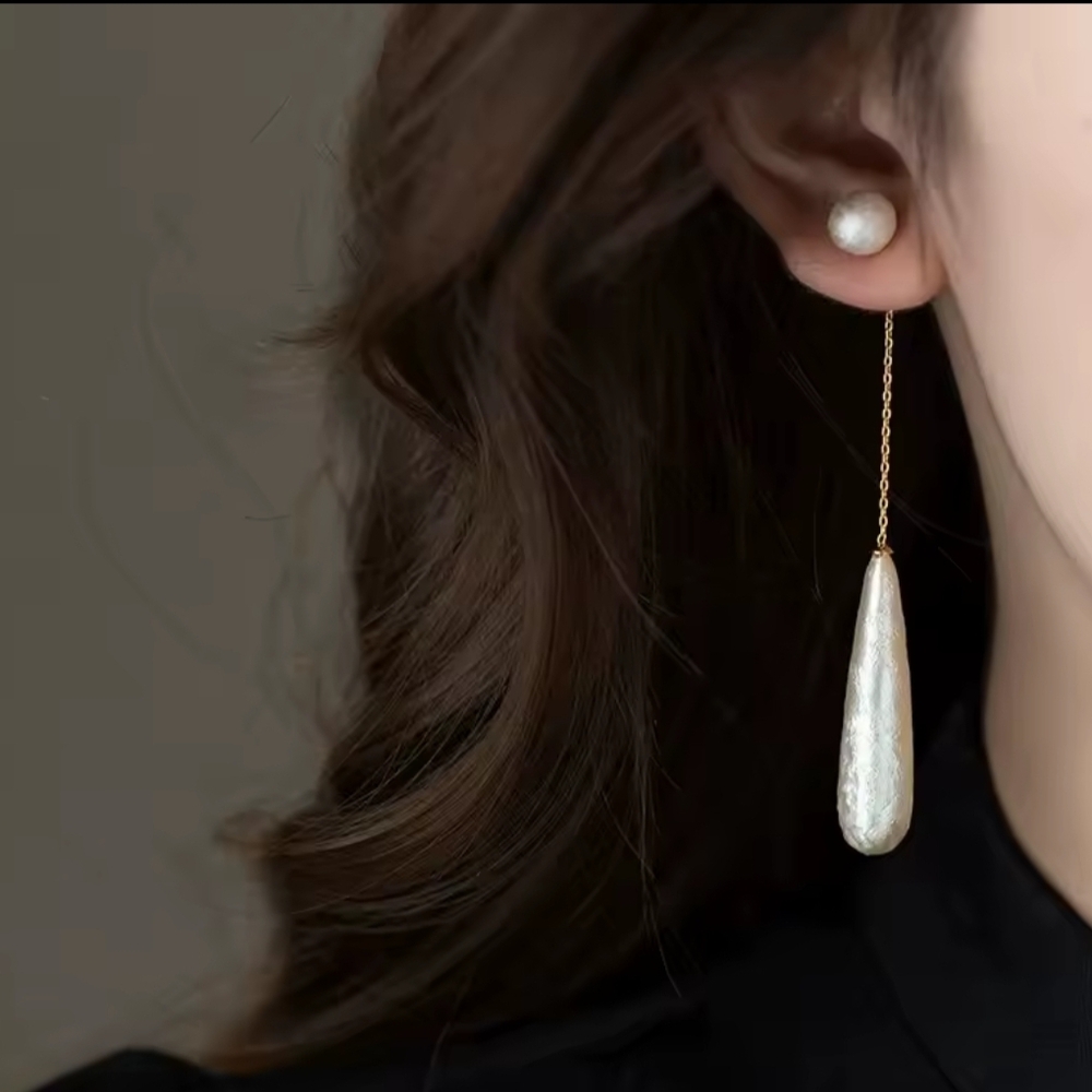 Gold and Pearl Drop Earrings